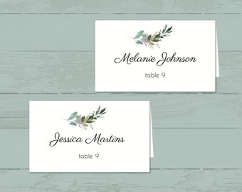 Travel Beach Wedding Printable Escort Seating Cards - Hawaii Tropical Table Assignment Cards - Adventure Wedding Tags