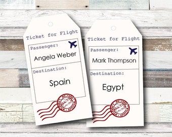 Digital Travel Wedding Theme Place Cards - Destination Wedding Escort Cards - Seating Cards