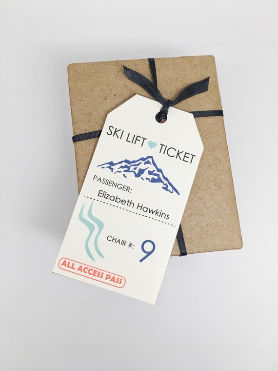 INSTANT DOWNLOAD Ski Lift Ticket Winter Wedding Mountain Etsy