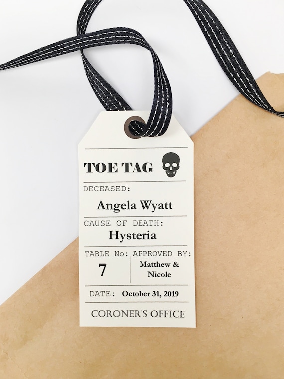 Instant Download Halloween Wedding Toe Tag Place Cards Etsy