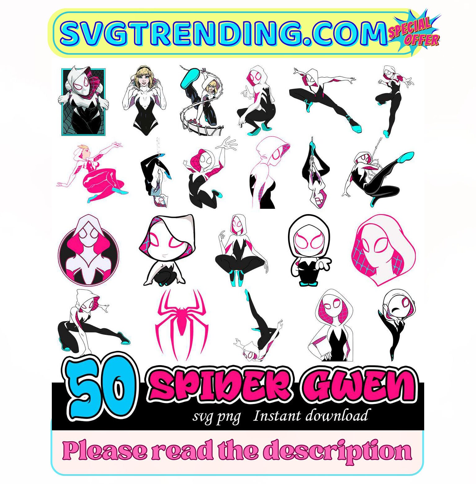 Ghost Spider PNG Clipart Bundle Spidey and His Amazing - Etsy