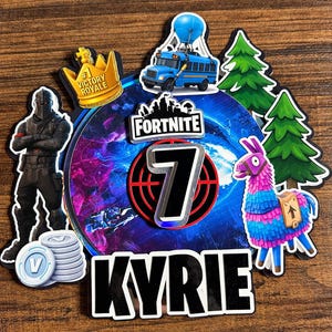 Décoration de gâteau personnalisée pour fan de Fortnite