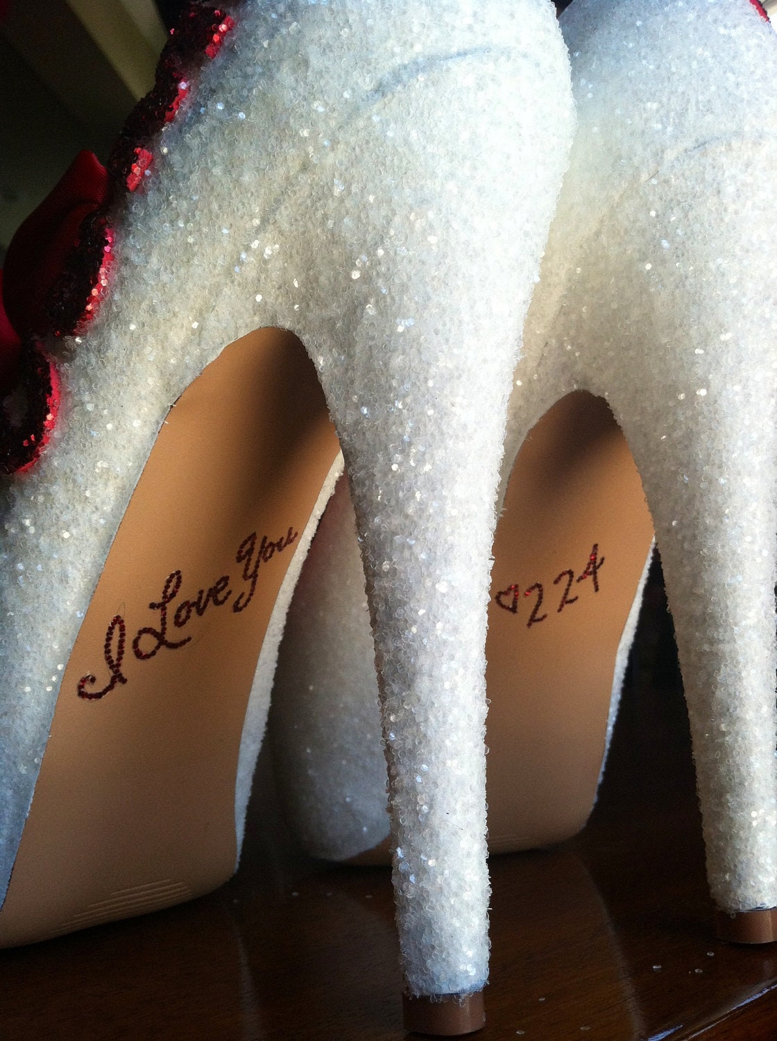 Addon Glitter Writing to Existing Heel Order Etsy