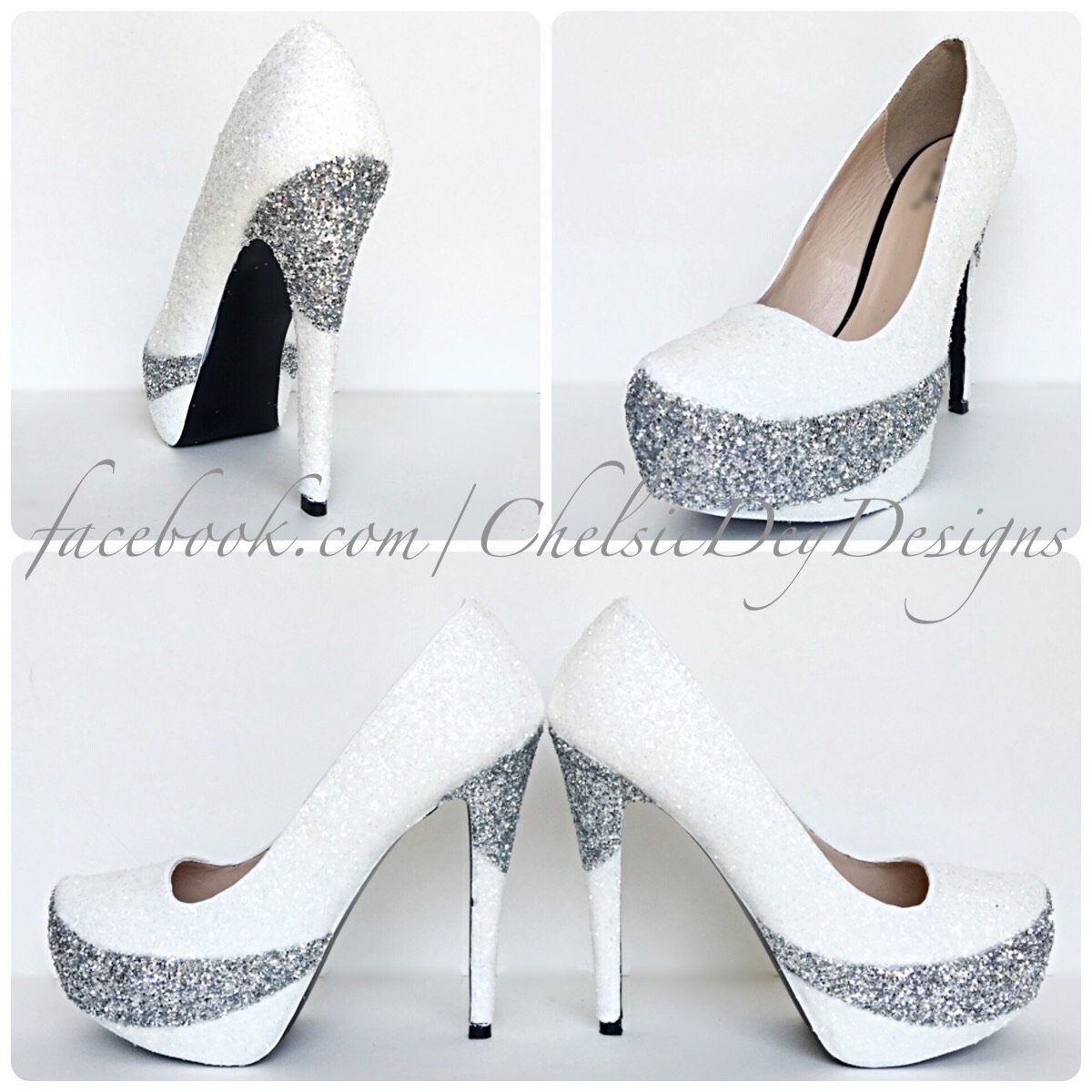 silver sparkly prom shoes