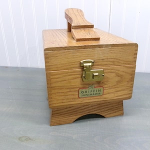 Vintage Wooden Shoe Shine Caddy Box Griffin Shoemaster