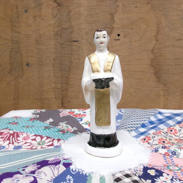 Vintage Wedding Cake Topper Religious Minister Preacher Priest