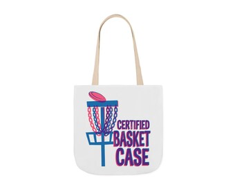 Certified Basket Case Disc Golf Tote, Funny Riso Art, Dry Humor Gift