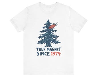 T-shirt Disc Golf Papi, T-shirt aimanté arbre Frisbee Golf, Cadeau humoristique « Depuis 1974 » pour les joueurs plus âgés et les grands-pères