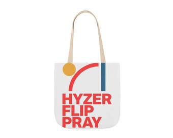 Sac fourre-tout de disc golf pour hommes, cadeau humoristique Hyzer Flip Pray, design style affiche suisse pour joueurs de ligue