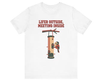 T-shirt humoristique pour ornithologues amateurs, style rétro années 70, motif mangeoire à oiseaux, idéal pour les passionnés d'ornithologie travaillant à un bureau.
