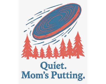 Affiche « Maman de golfeur de disc golf », Décoration murale humoristique avec cercle de putter silencieux, Impression de putter et de pins, Cadeau pour les joueurs