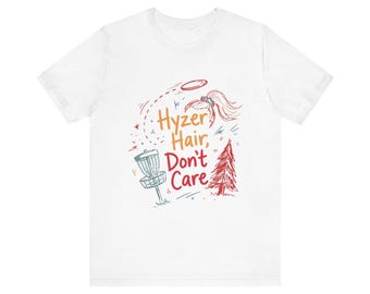 T-shirt de disc golf femme, « Hyzer Hair Don't Care », cadeau humoristique avec queue de cheval, pour joueuse