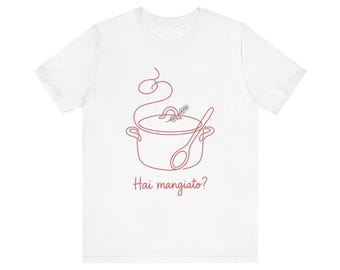 Camiseta de regalo de Navidad para la abuela, camiseta "Hai Mangiato", diseño de la olla Sugo de la abuela italiana, regalo navideño de los nietos.