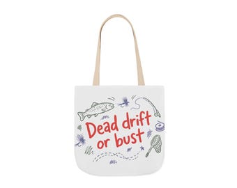 Bolsa de pesca con mosca, regalo para el pescador de Dead Drift or Bust, bolsa de transporte para papá pescador, regalo de Navidad para la temporada de truchas, boceto para cuaderno de dibujo