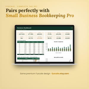The self employed tax spreadsheet pairs perfectly with the Fyscale Small Business Bookkeeping Pro for a complete small business system
