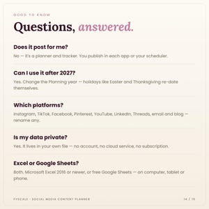 Social media content planner FAQ: Does it post for me? Can I use it after 2027?
