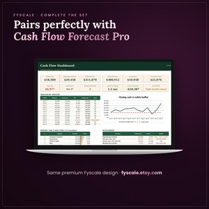 The profit and loss spreadsheet pairs perfectly with the Fyscale Cash Flow Forecast Pro for a complete small business system
