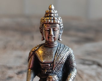 Buddha Shakyamuni Brass Statuette Travel Altar Meditation Shrine Statues