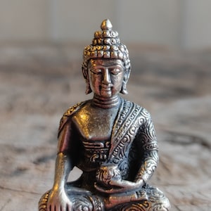 Buddha Shakyamuni Brass Statuette Travel Altar Meditation Shrine Statues