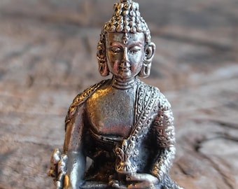 Medicine Buddha Brass Statuette Travel Altar Meditation Shrine Statues