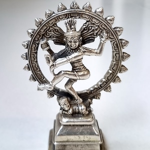 Dancing Shiva Brass Statuette Travel Altar Meditation Diety Shrine Statue