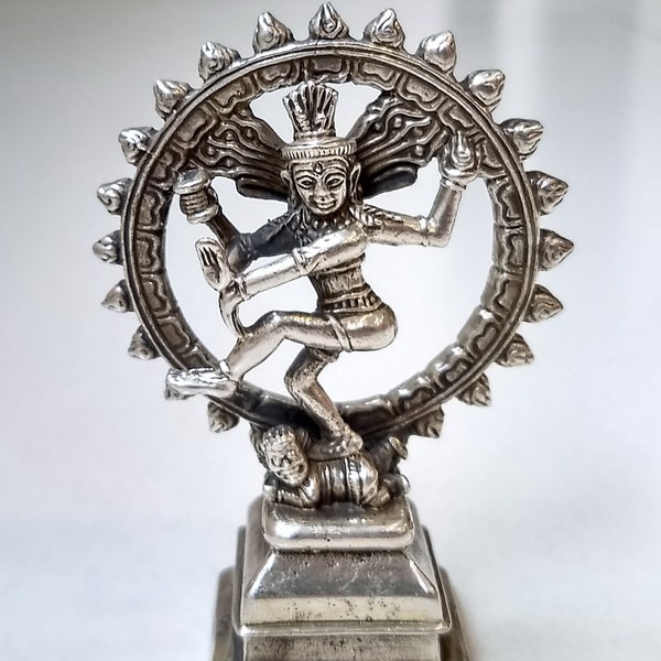 Statuette en laiton Shiva dansante, autel de voyage, méditation, sanctuaire diététique