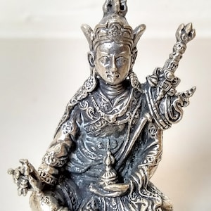 Padmasambhava Brass Statuette Travel Altar Meditation Diety Shrine Statue