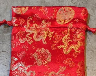 Dragons & Shòu Design Brocade Mala Bag