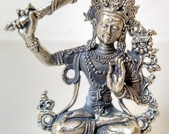 Manjushri Messingstatuette Reisealtar Meditation Diety Shrine Statue