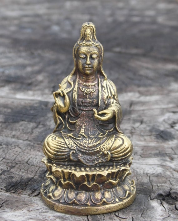 Hand Finished Brass Quan Yin Statue Hand Finished Brass Quan Yin Statue