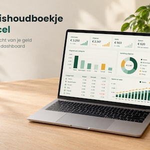 Huishoudboekje Excel Nederlands | Planejador de orçamento com Dashboard, Spaardoelen, Schulden Aflossen e importação de CSV | Download digital imagem 1