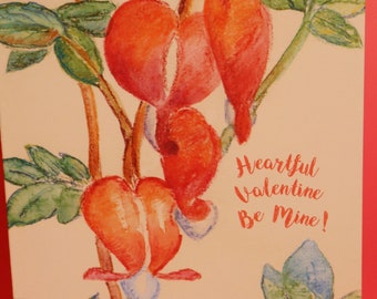 Heartful Valentine Card, by Michelle Kogan, Bleeding Hearts Poem, 4 All Loves, Vibrant Irresistible Red Hearts, Blank for your special note