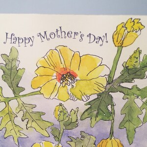 Geranie und Biene Muttertagskarte, von Michelle Kogan, Grußkarte, Muttertag, Aquarell, Malerei, Blumen, Mama, leere Karte