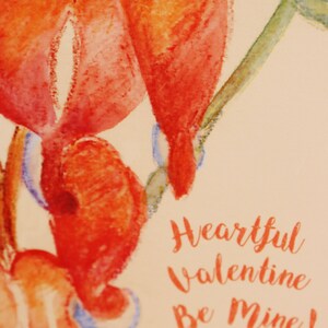 Heartful Valentine Card, by Michelle Kogan, Bleeding Hearts Poem, 4 All Loves, Vibrant Irresistible Red Hearts, Blank for your special note image 2