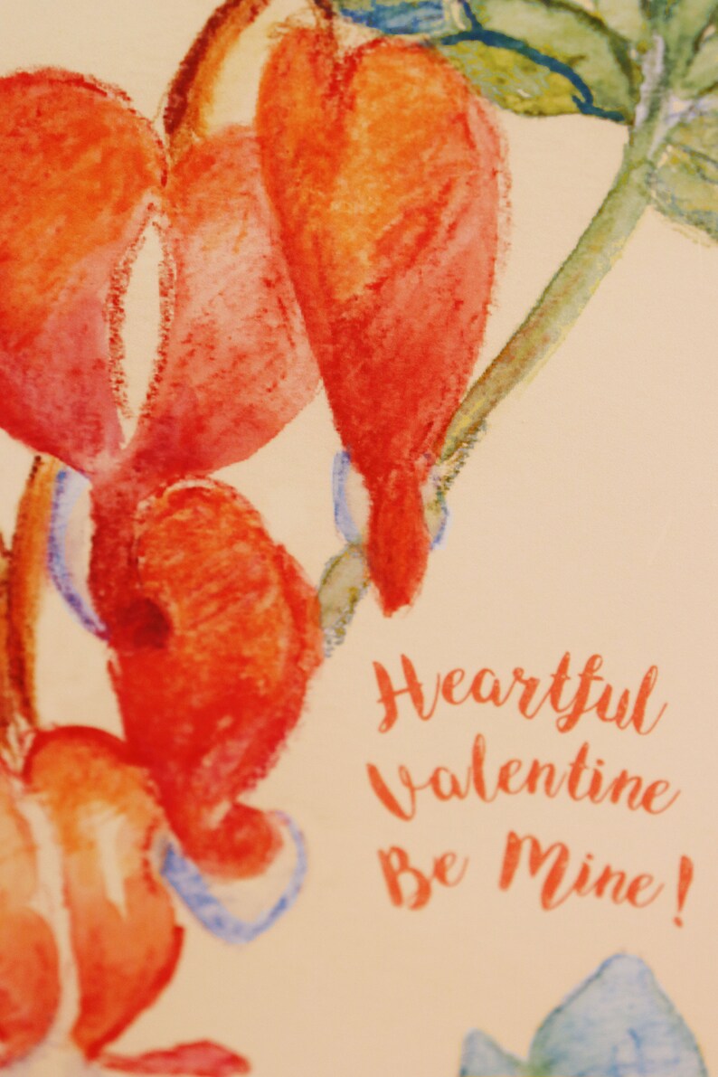 Heartful Valentine Card, by Michelle Kogan, Bleeding Hearts Poem, 4 All Loves, Vibrant Irresistible Red Hearts, Blank for your special note image 2