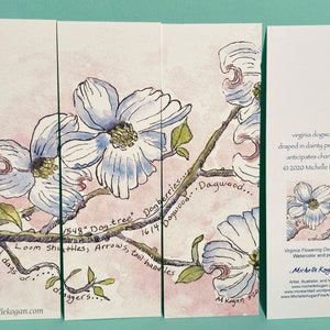 Virginia Flowering Dogwood Bookmarks, by Michelle Kogan, Books and Accessories, Birthday, Stocking stuffers, Flowers, Art & Collectibles image 6