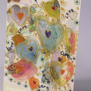 Sure to Shine Valentine-wenskaart, door Michelle Kogan, hergebruikte kaart, gemaakt met hart, dansende aquarellen, voor iedereen, betoverend