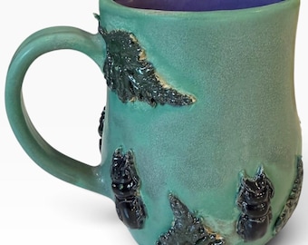 Beetle mug teal, black purple mug
