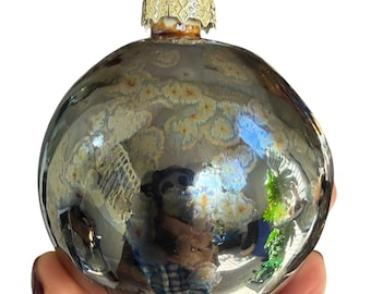 Handmade Christmas ornament metallic ceramic bauble O3