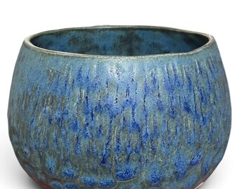 matcha cup stemless mug ceramic glaze drippy glaze blue green matcha