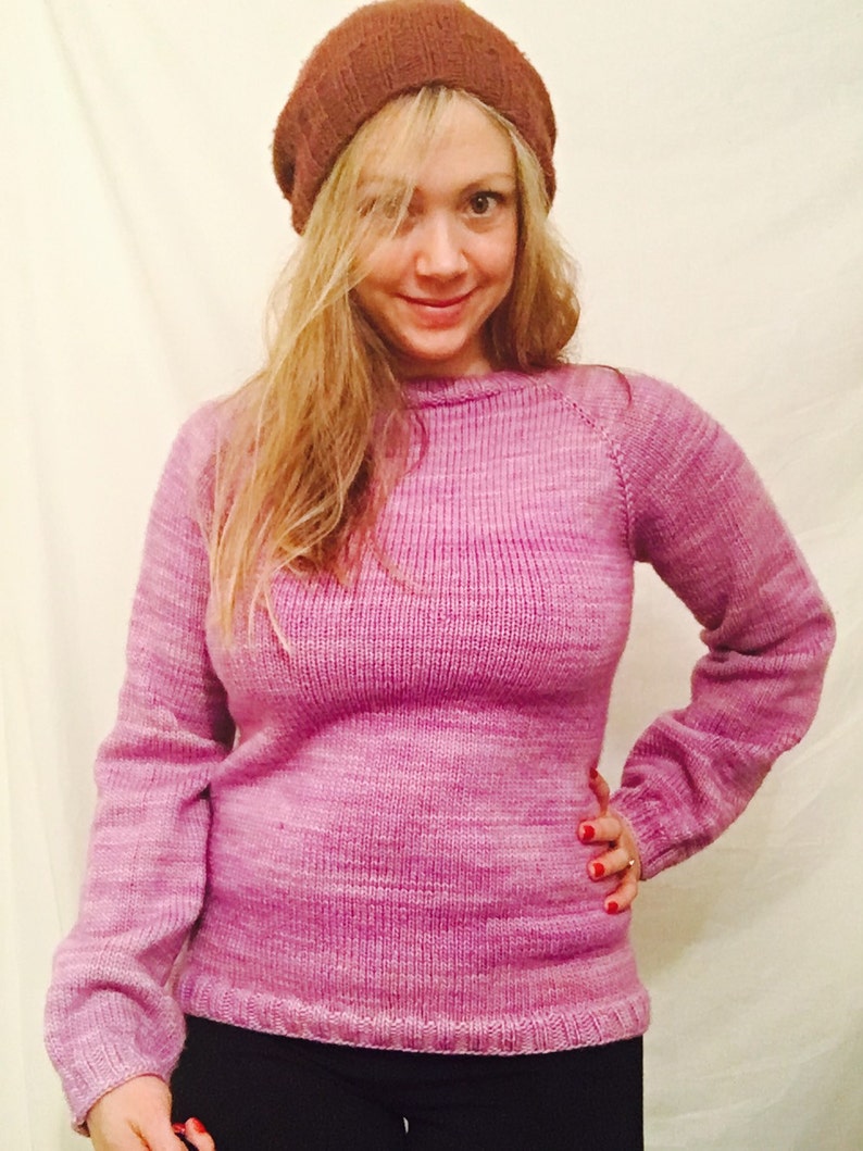 Simple Topdown One Piece Sweater Knitting Pattern PDF Etsy