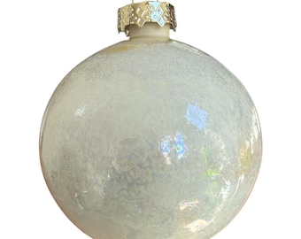 Handmade Christmas ornament metallic ceramic bauble O4 iridescent
