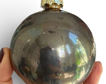 Handmade Christmas ornament metallic ceramic bauble O2 antique style