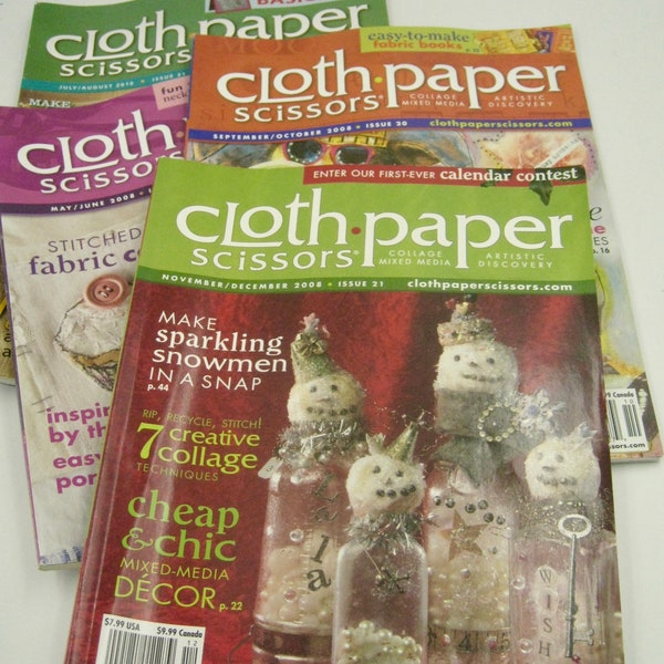 Cloth Paper Scissors Magazines, choose one, four available, great condition