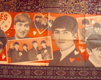 Beatles Dell Banner Poster Large vintage, in fair condition, not mint