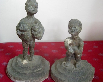 Vintage Aged Little Child Bookends, Cast iron I believe