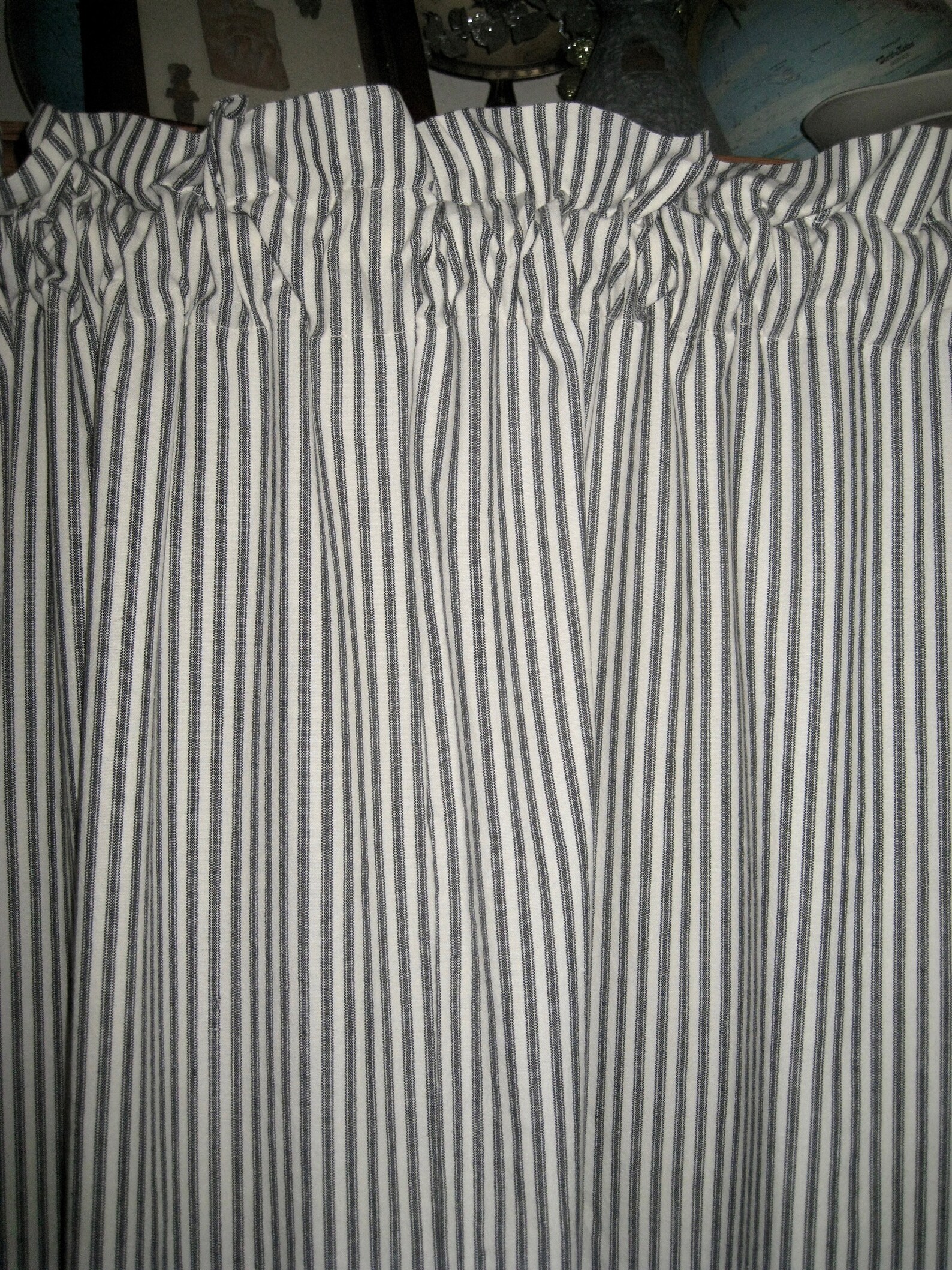 Pillow Ticking Fabric Curtain 100 Cotton Ready to hang Etsy