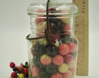 Atlas Canning Jar filled with Millinery Spheres for Crafting, 100 pieces inside