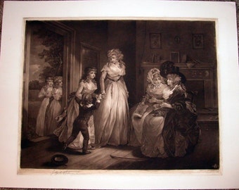 Visit to the Boarding School by Moreland Mezzotint