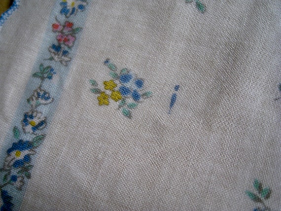 Vintage Handkerchief, One Only,  Blue serged bord… - image 3